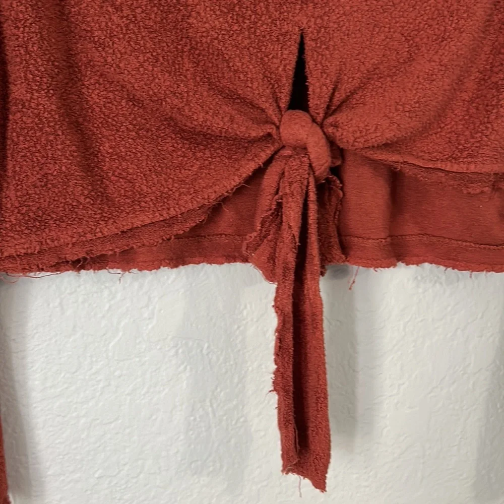 Free People XS Bell Sleeve Tie Front Cropped Long Sleeve - Picture 3 of 4